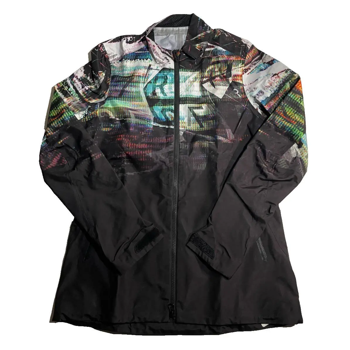 Reebok Crossfit Womens Shell Jacket Small Glitch Print Windbreaker Lightweight