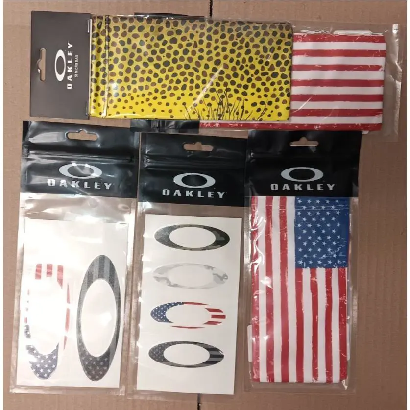 Oakley Lot 2 Packs Of Stickers 3 Microfiber Bags For Cleaning and Storage