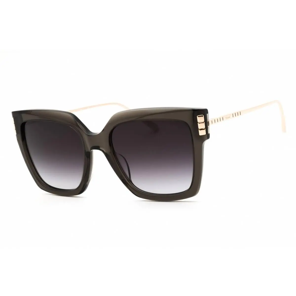 Women`s Sunglasses Shiny Grey Full Rim Rectangular Frame SCH353M 0840 by Chopard