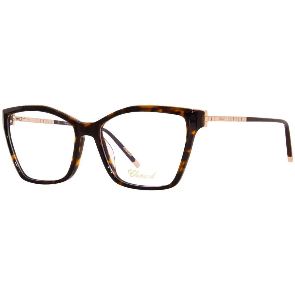 Chopard VCH321 0722 Titanium Eyeglasses Women`s Brown W/gold Chain Necklace 56mm