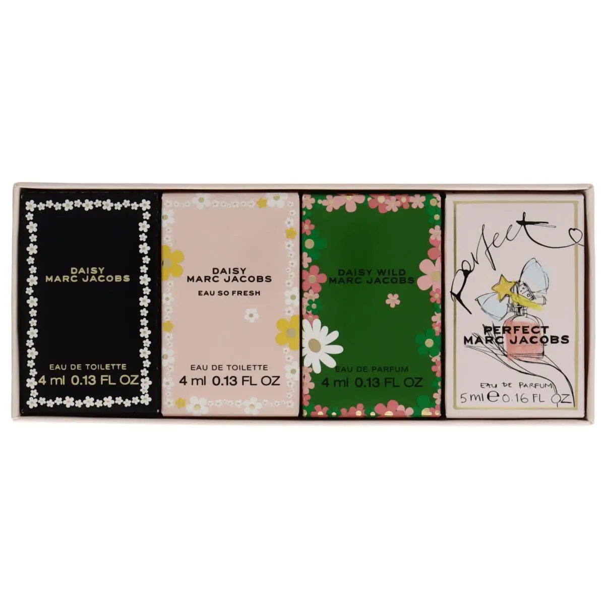 Marc Jacobs 4pc Gift Set For Womendaisy/daisy Fresh/daisy Wild 4ml+ Perfect 5ml
