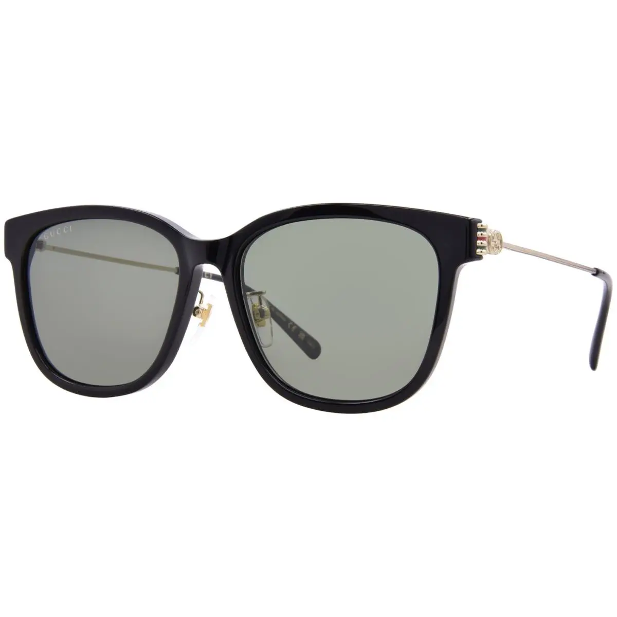 Gucci GG1884SK 001 Sunglasses Women`s Black/gold/grey Lenses Square Shape 56mm