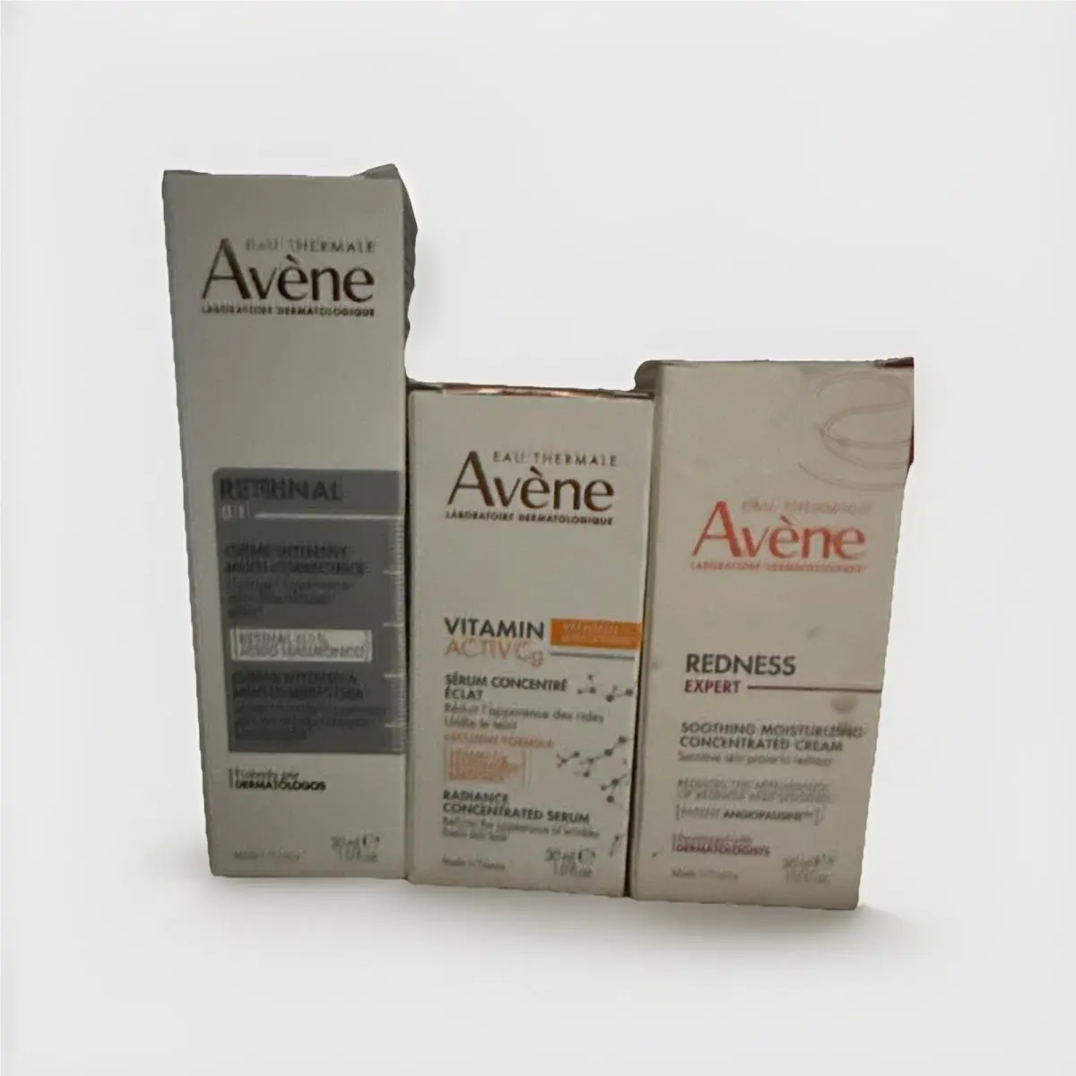 Avene Retrinal 0.1 Redness Expert Cream Vitamin Cg Serum Custom 3 PC Bundle