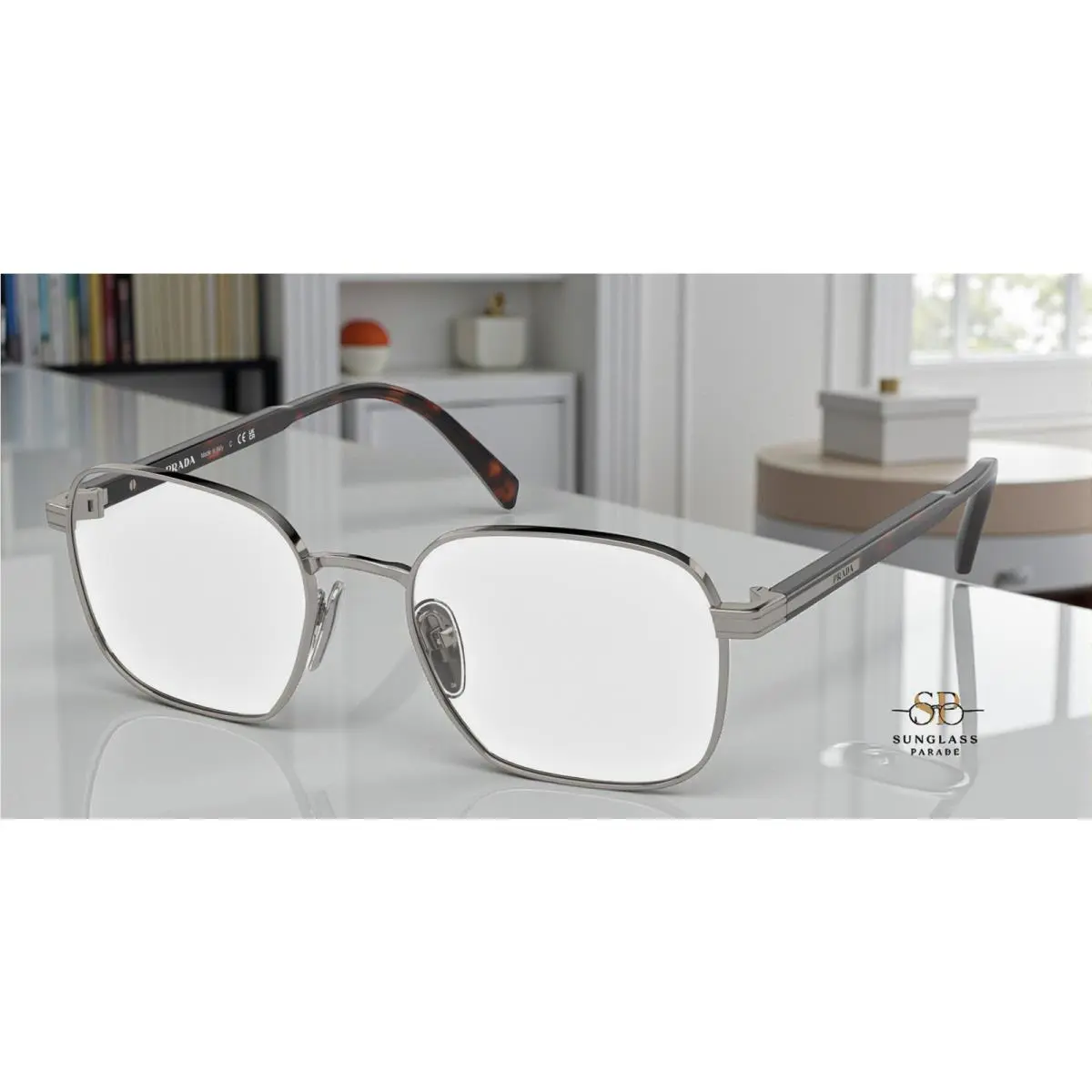 Prada PR A55V 5AV1O1 Gunmetal Demo Lens 53 mm Men`s Eyeglasses