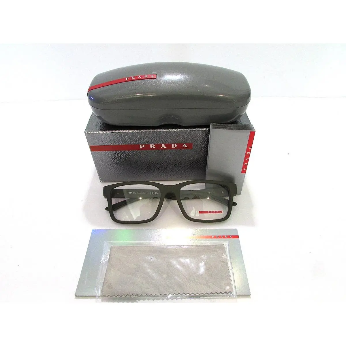 Prada Vps 01R Linea Rossa 15X-101 Matte Military Green Eyeglasses Rx-able Frame - Frame: Matte Military Green