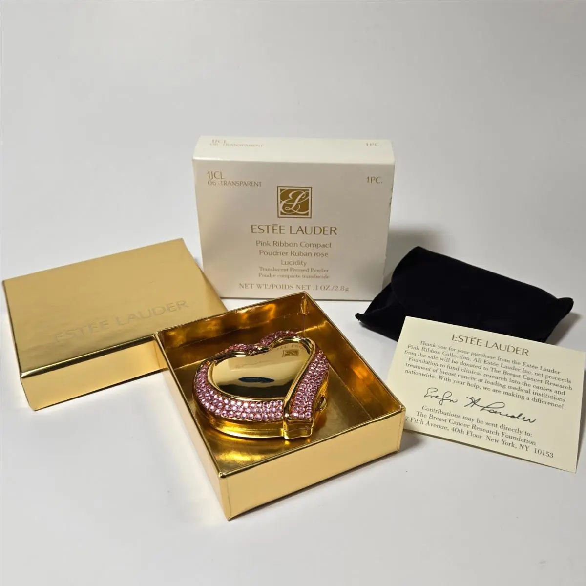 Estee Lauder Pink Ribbon Compact Translucent Pressed Powder Transparent