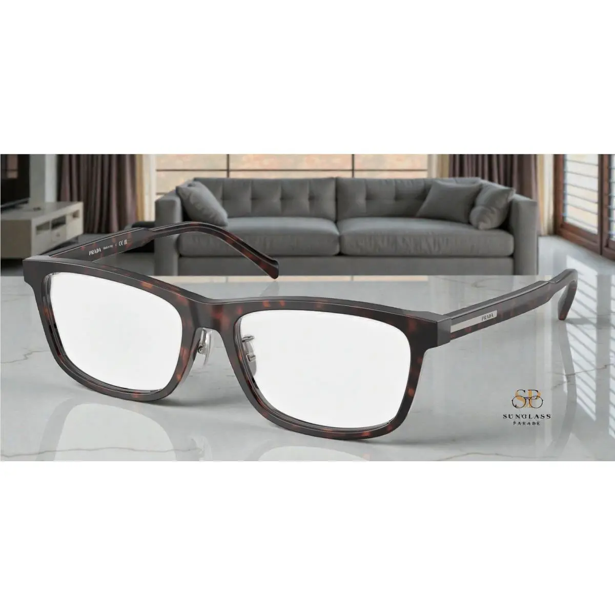 Prada PR B08VD 17N1O1 Root Havana Demo Lens 56 mm Men`s Eyeglasses