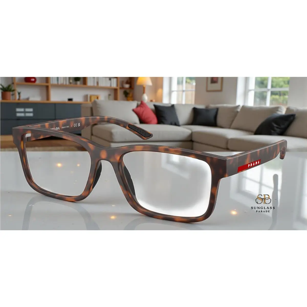 Prada Linea Rossa PS 01RVF 17X1O1 Dark Tortoise Rubber 56 mm Men`s Eyeglasses