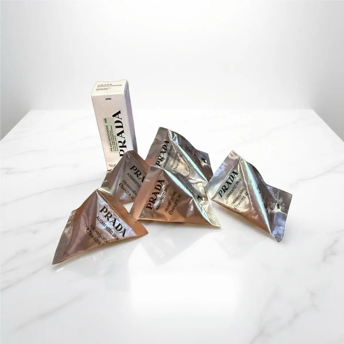 5 Prada Augmented Skin Cream 0.27oz/8ml Ea. + Mini Prada Monochrome