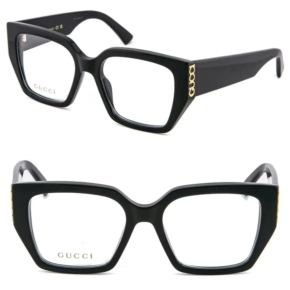 GG2042O 2042 Black Retro Bold Eyeglasses 53 mm 001 Optical by Gucci