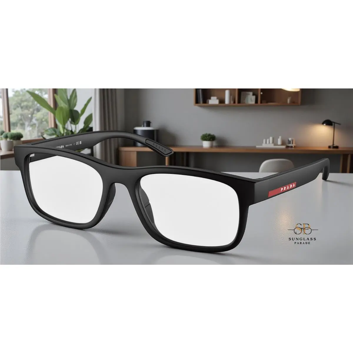 Prada Linea Rossa PS 04QV DG01O1 Black Rubbered Demo Lens 54 mm Men`s Eyeglasses
