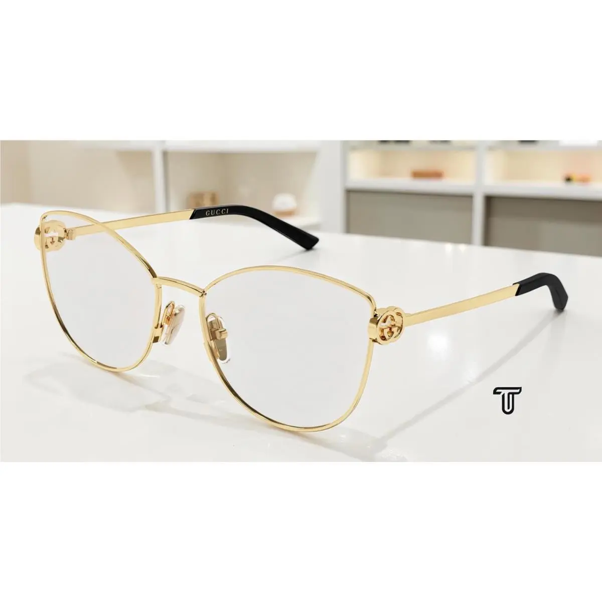 GG2049O 001 Butterfly Gold Demo Lens 57 mm Women`s Eyeglasses by Gucci