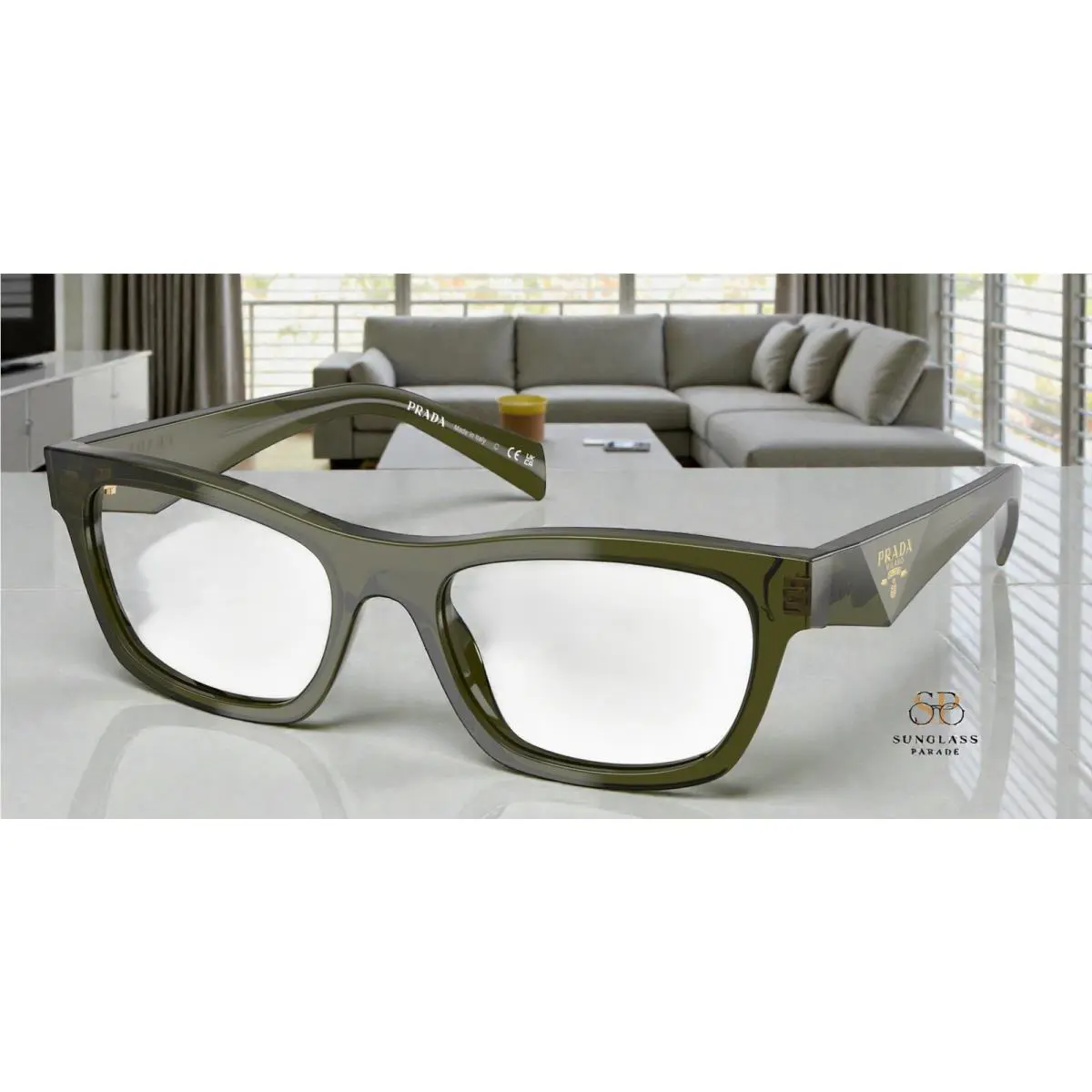Prada PR B01VF 19Z1O1 Transparent Bottle Demo Lens 54 mm Women`s Eyeglasses