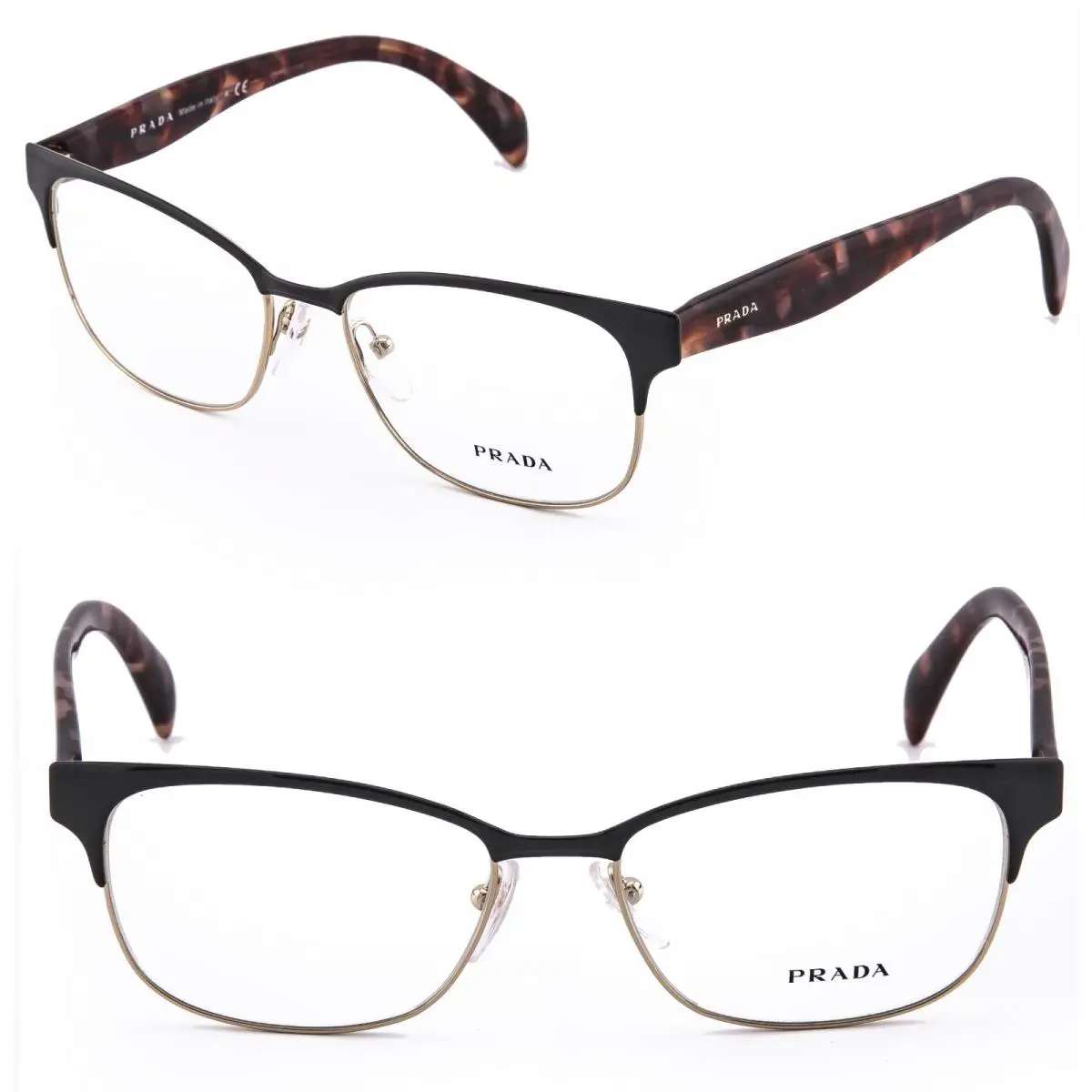 Prada Journal 65R PR65RV Brown Havana Gold Eyeglasses Optical Unisex Frame 55 mm