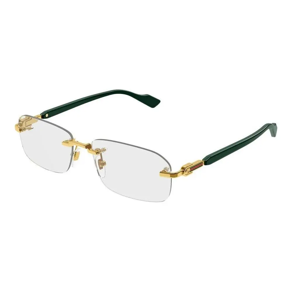 Gucci GG1221O 005 Eyeglasses 56mm Gold-green / Demo Lens