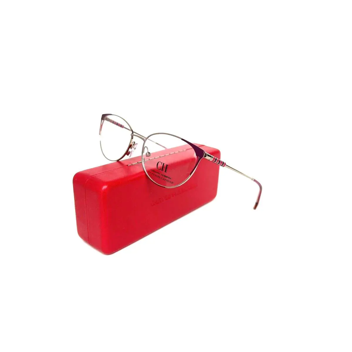 Carolina Herrera Eyeglasses Metal Cat Eye VHE164K E59 51 16 135 Eyeglasses - Frame: Gold Pink