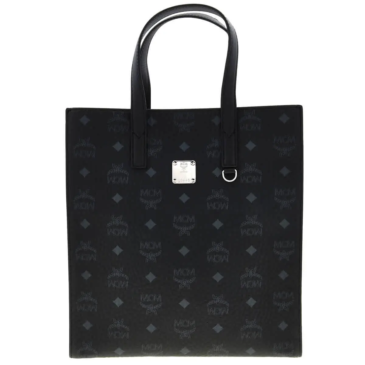Mcm Ladies Medium Aren Tote in Visetos- Black MMTCSKC03BK001 - Black, Exterior: Black