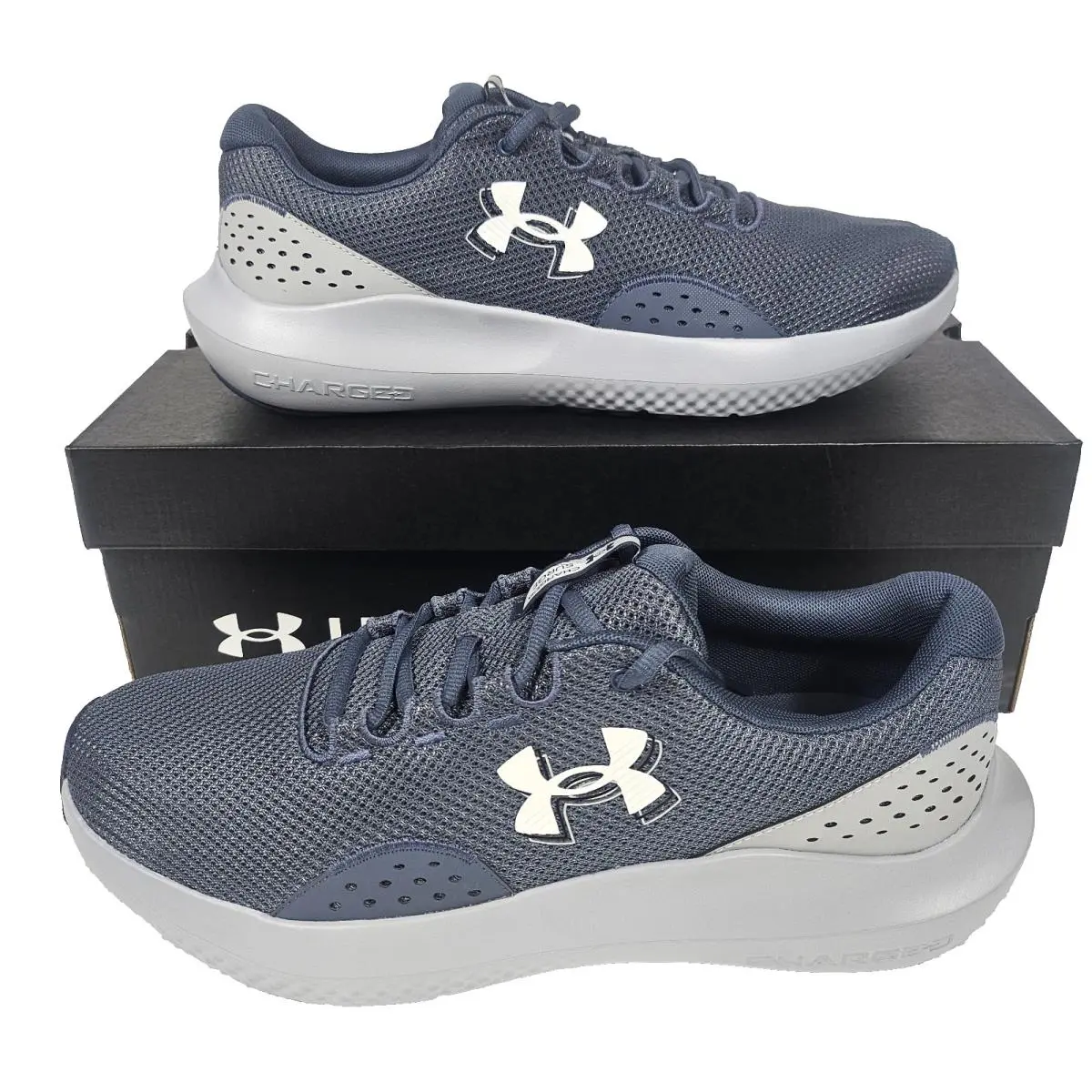 Men`s Running Shoes Men`s 9 Under Armour Gray Charged Surge 4 Sneaker 3027000044