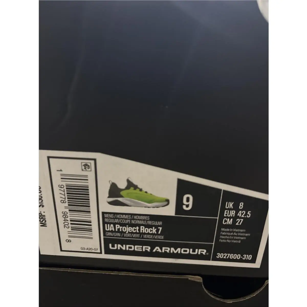 Under Armour shoes - Project Rock 7 - Project Rock - 3027600310 - Green 3