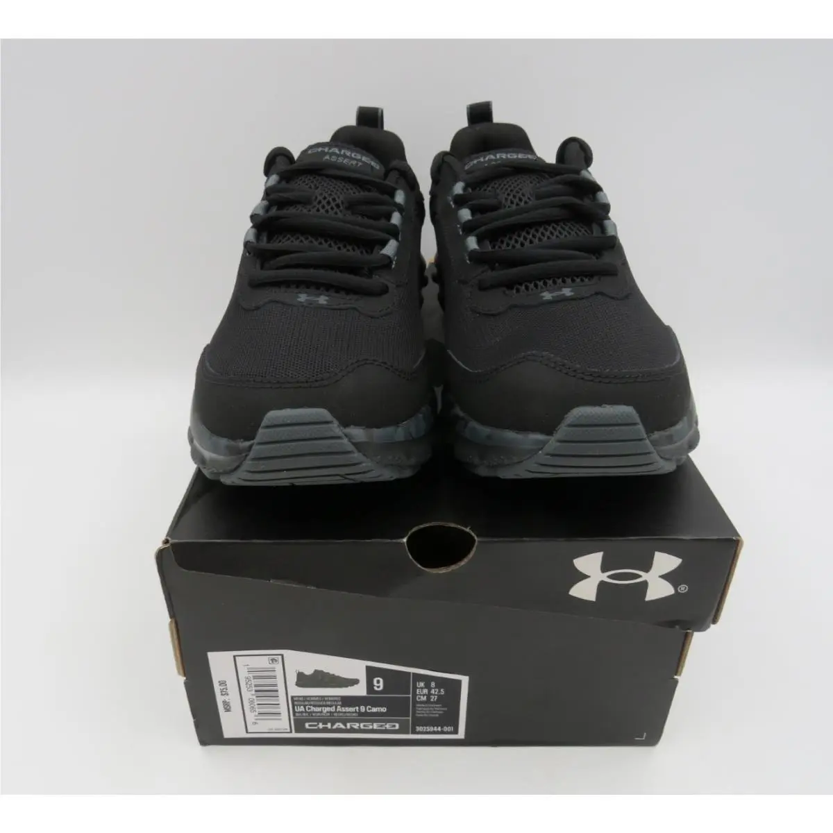 Under Armour Men`s UA Charged Assert 9 Camo Sneaker Black Pitch Gray