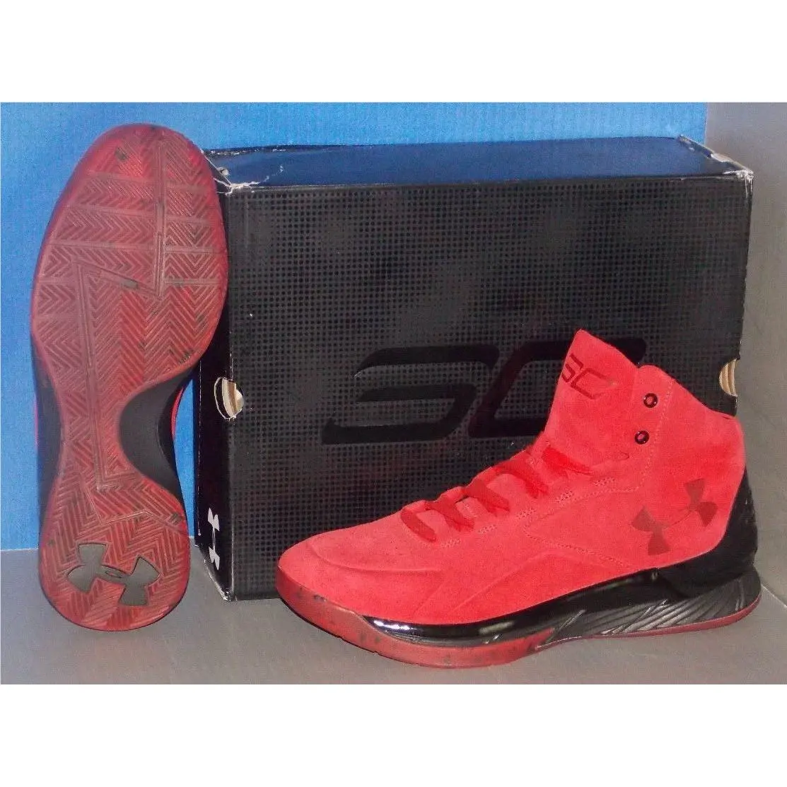 Under Armour shoes - UA CURRY 1 LUX MID SDE - Red (UPC: 190496310056) 0