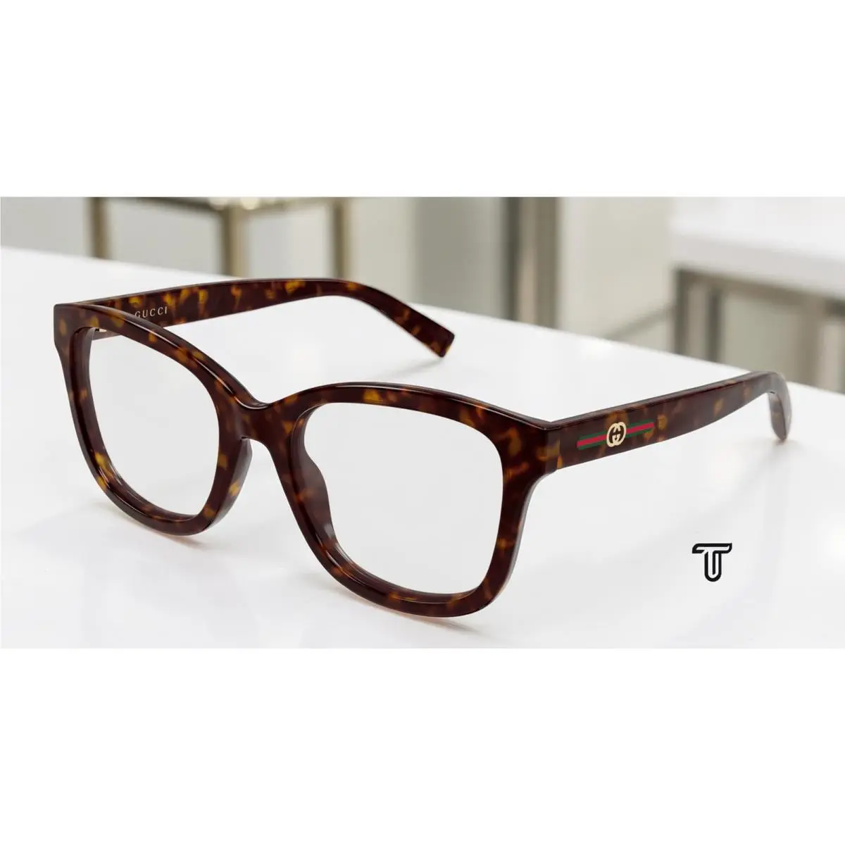 Gucci GG2104O 002 Rectangular Squared Havana Demo Lens 53 mm Women`s Eyeglasses