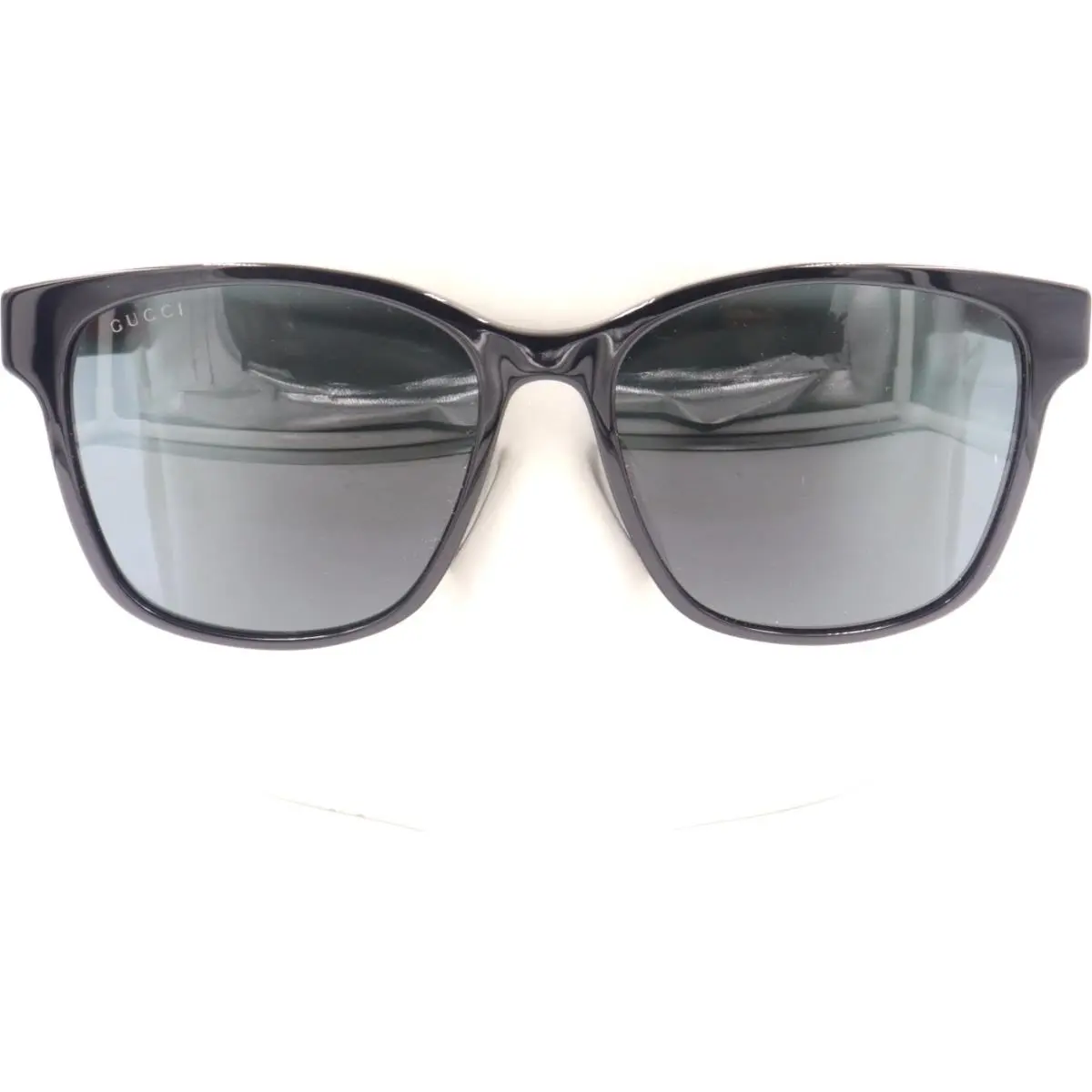 Gucci Women Square Black Stripes Gray Sunglasses GGO417SK 001 56