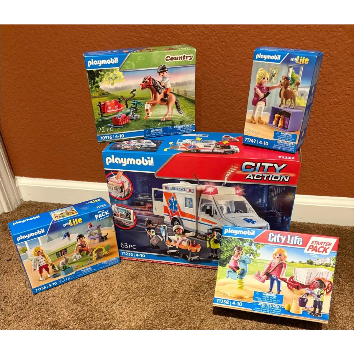 5 Playmobil Playsets Ambulance My Life Sets City Life Country Horse 163 Pcs