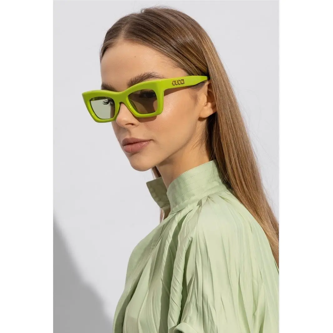 Gucci Green Cat Eye Womens Sunglasses with Hard + Soft Case GG1773S 006