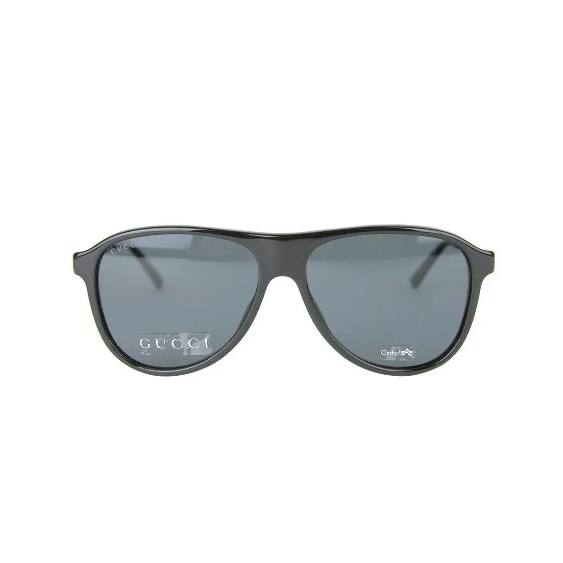 Gucci Unisex Black Metal Plastic Aviator Sunglasses GG - Black