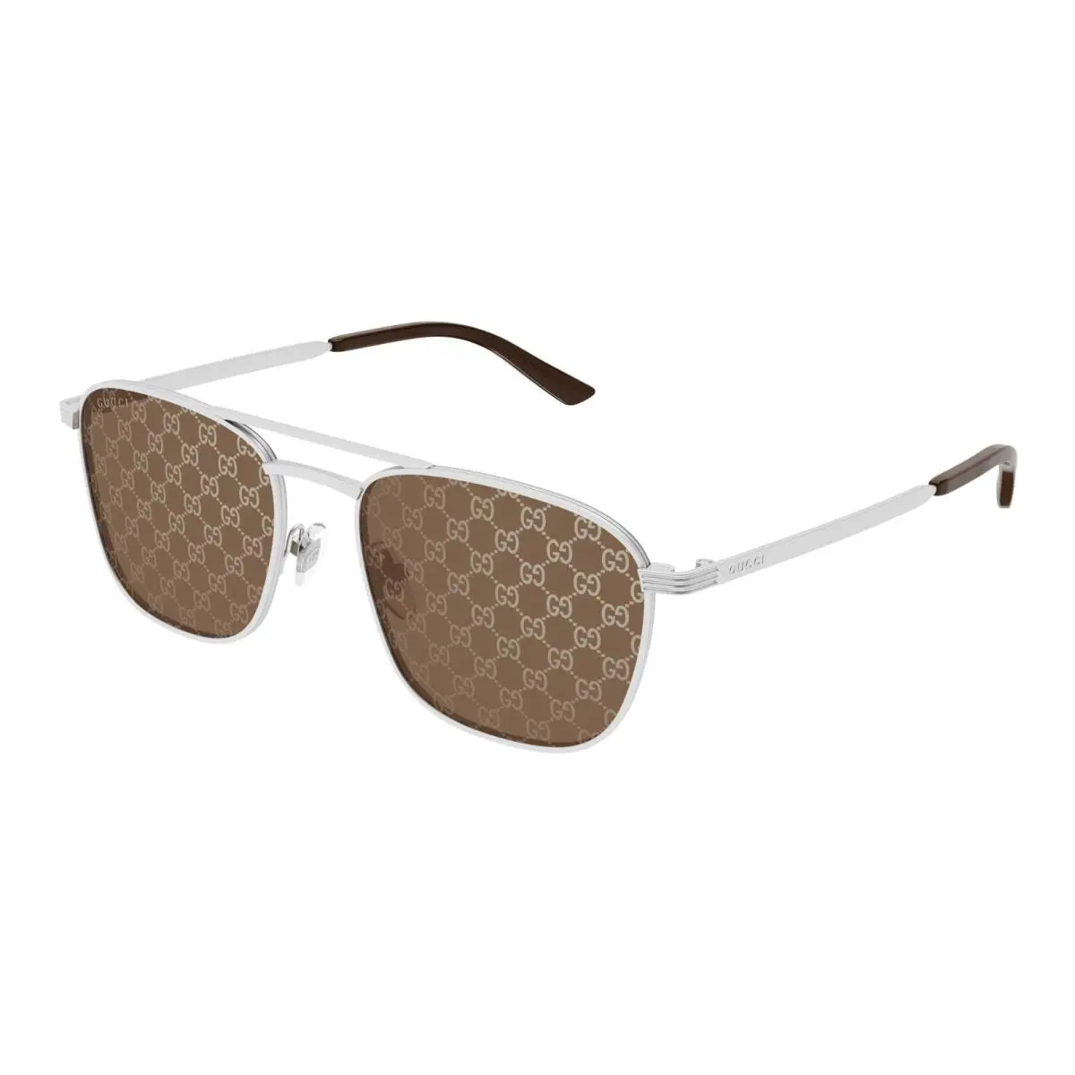 Gucci GG1881S Silver/brown with GG Pattern Mirror 004 Sunglasses
