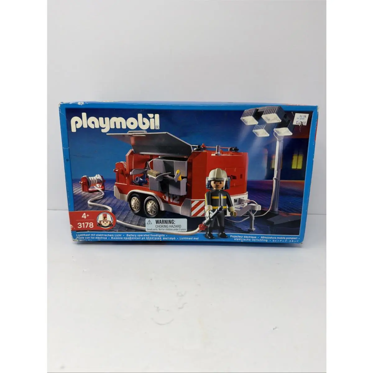 Playmobil 3178 Rescue Fire Support Vehicle Trailer Rare Vtg 2001