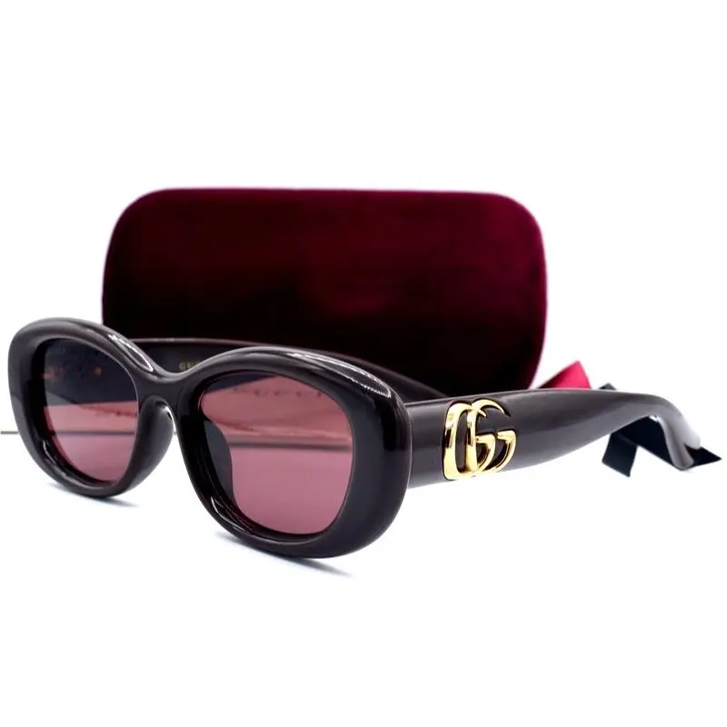 Gucci GG 1829SK 004 Oval Women`s Sunglasses Brownrose Lenses