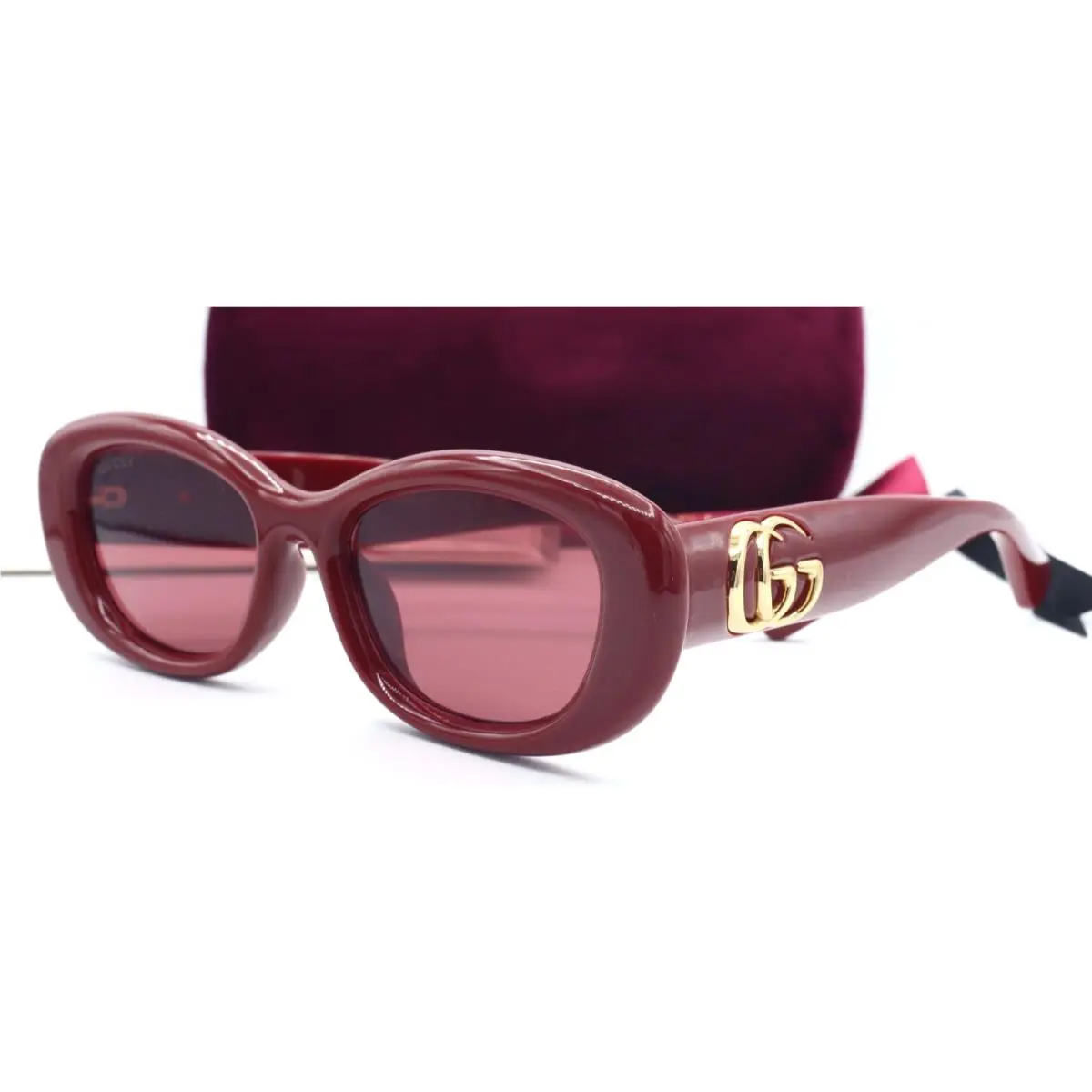 Gucci GG 1829SK 003 Burgundy Women`s Sunglasses Rose Lenses