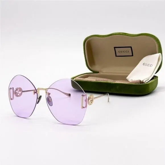 Gucci Sunglasses GG1203S 001 Gold Women Eyewear Gucci