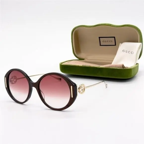 Gucci Sunglasses GG1202S 004 Gold/black Women Eyewear Gucci