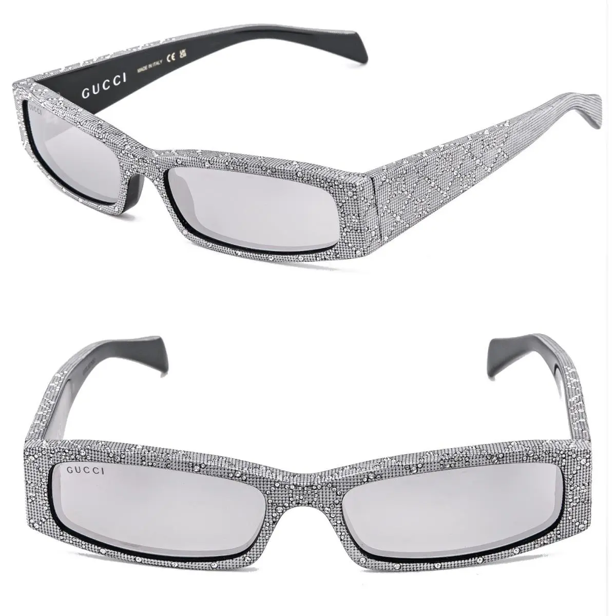 Gucci GG1780S Hollywood 1780 Silver Mirror Crystal Pave Strass Thin 001 Sunglass