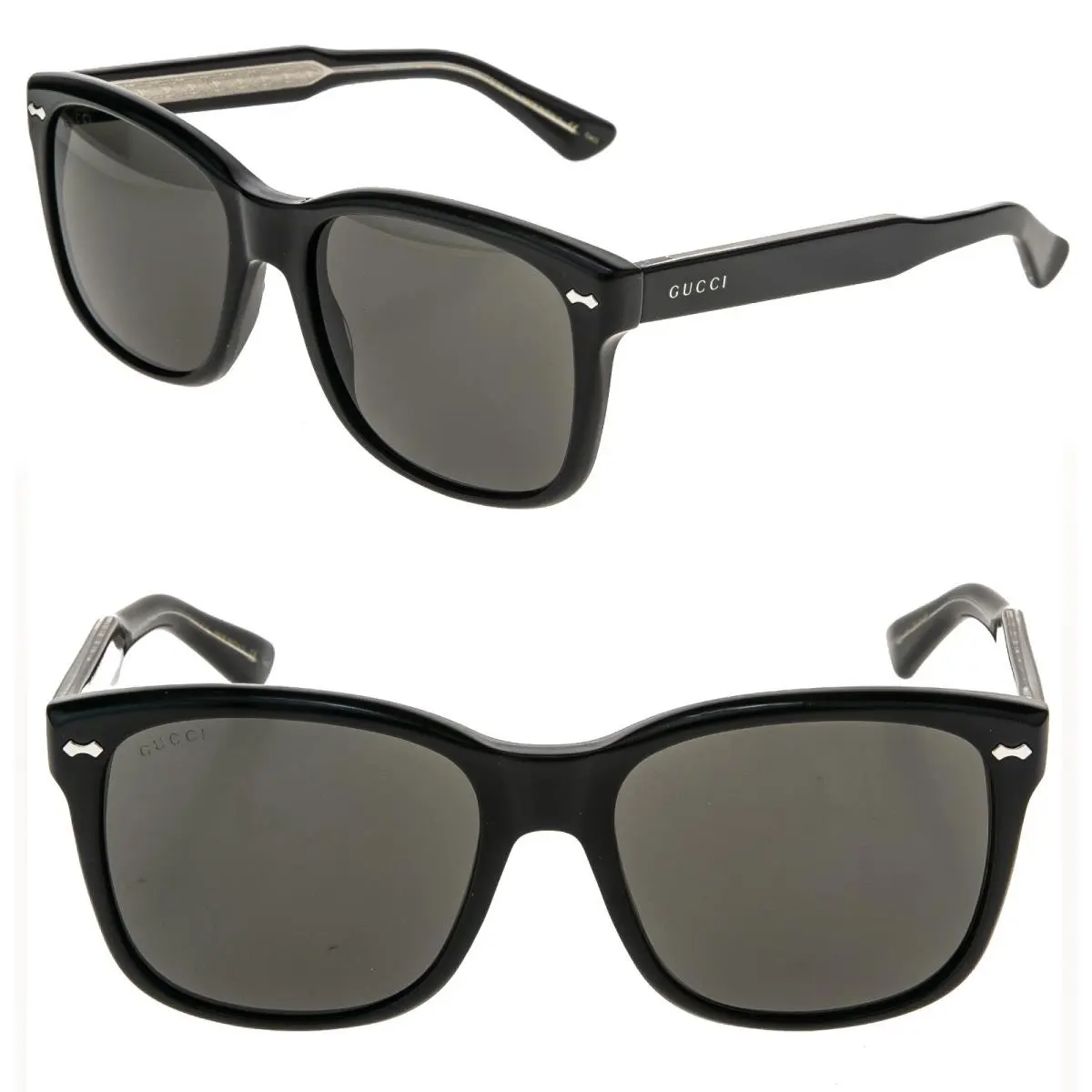 Gucci GG0050S 001 Black Square Sunglasses Acetate 56mm Unisex Italy