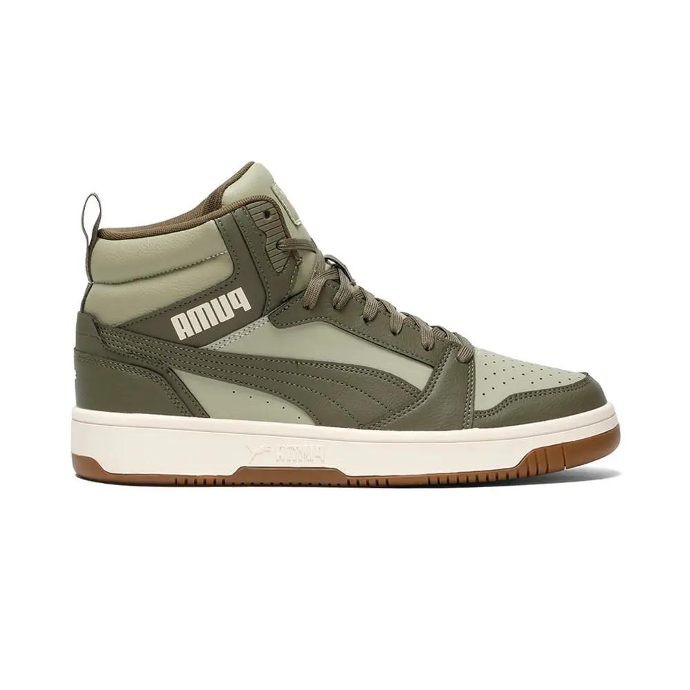Puma Rebound V6 Mid Lace Up Mens Green Sneakers Casual Shoes 39232650
