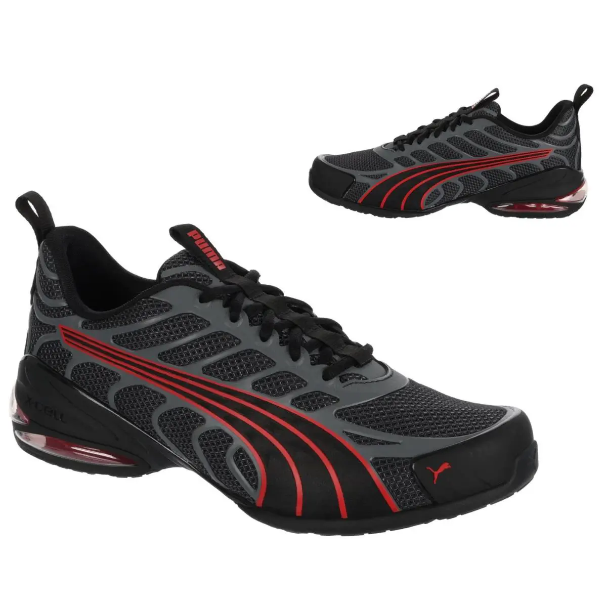 Puma Voltra Casual Shoes Athletic Sneakers Mens Gray Red All Sizes - Gray