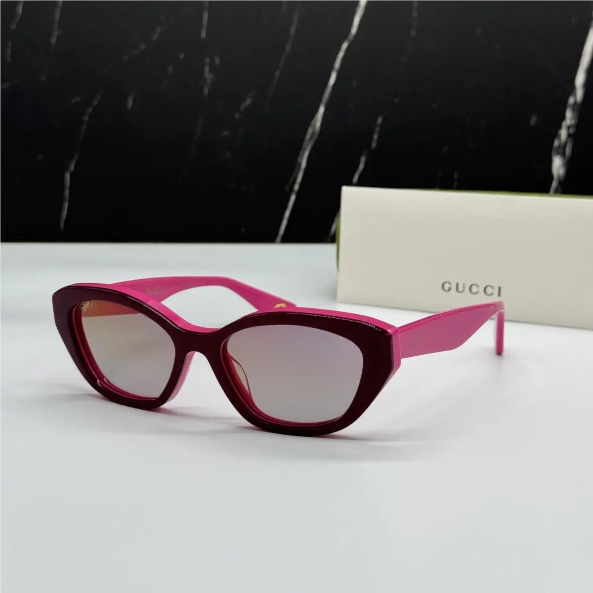 GG1638S 003 Burgundy Fuchsia Cat Eye Women Sunglasses by Gucci