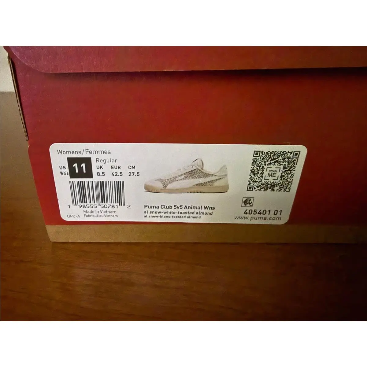 Puma shoes - PUMA Club 5V5 Animal Print Lace Up - 40540101 - White (UPC: 198555507751) 4