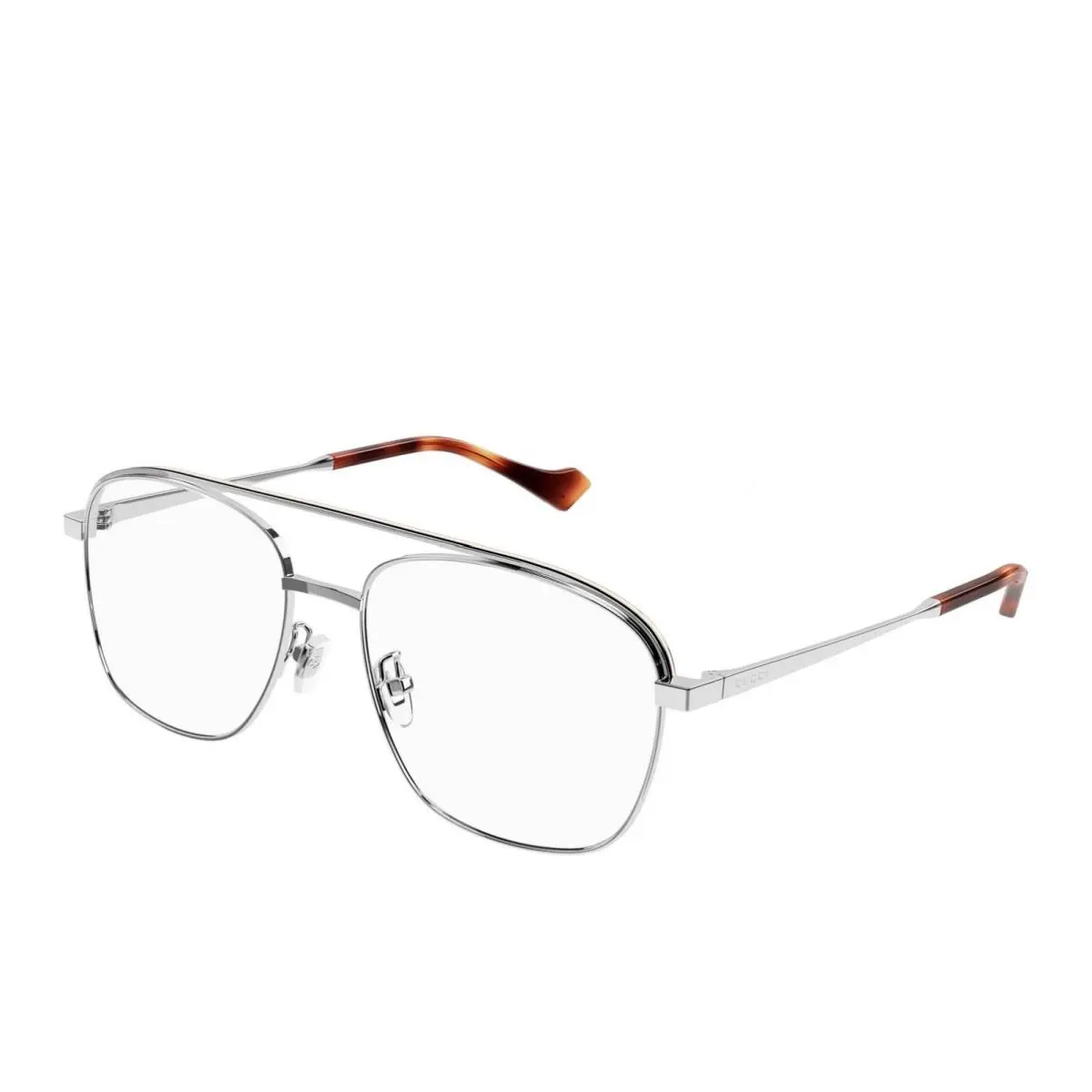 Gucci GG1103O 003 57mm Silver Oversized Aviator Eyeglasses Frames Italy