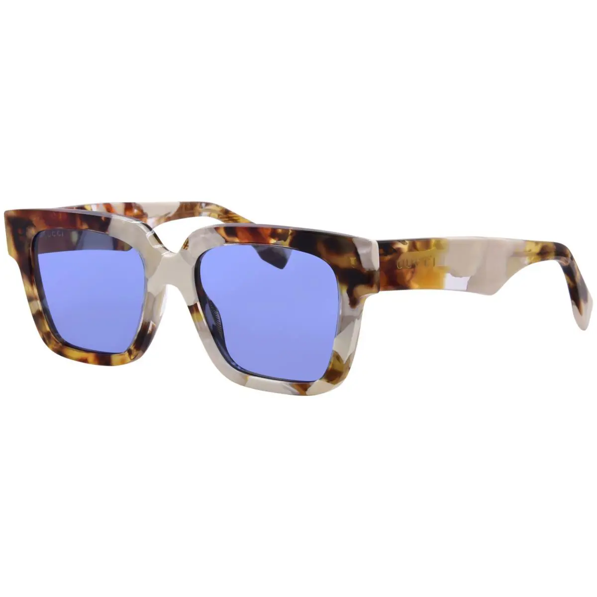 Gucci GG1626S 001 Sunglasses Havana/tortoise/blue Rectangle Shape 54mm - Frame: Tortoise, Lens: Blue