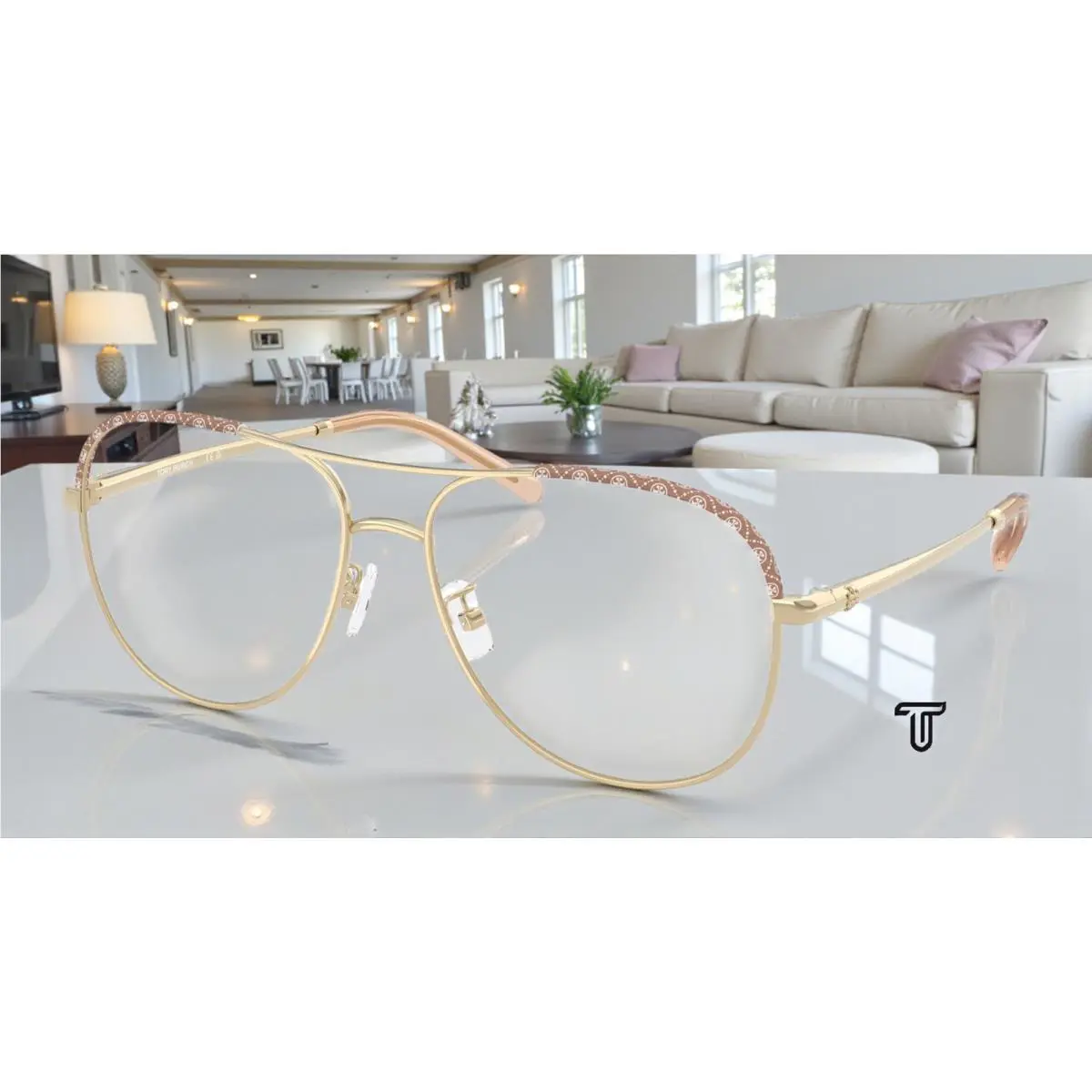 Tory Burch TY1091 3346 Light Gold Demo Lens 57 mm Women`s Eyeglasses