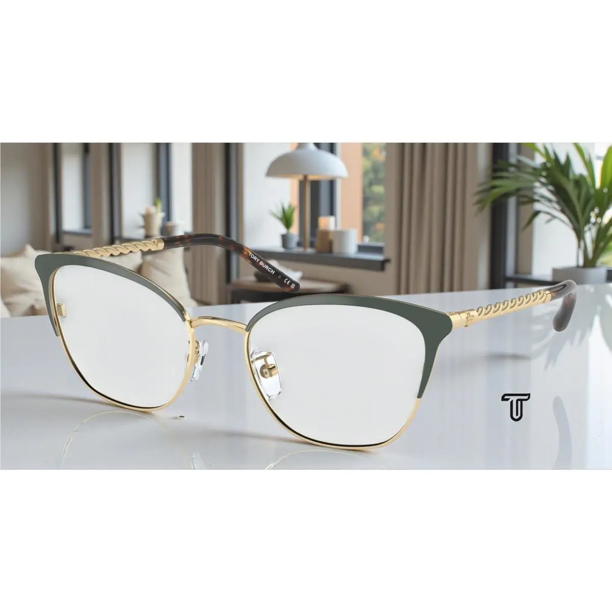 Tory Burch TY1076 3357 Shiny Light Gold Demo Lens 53 mm Women`s Eyeglasses