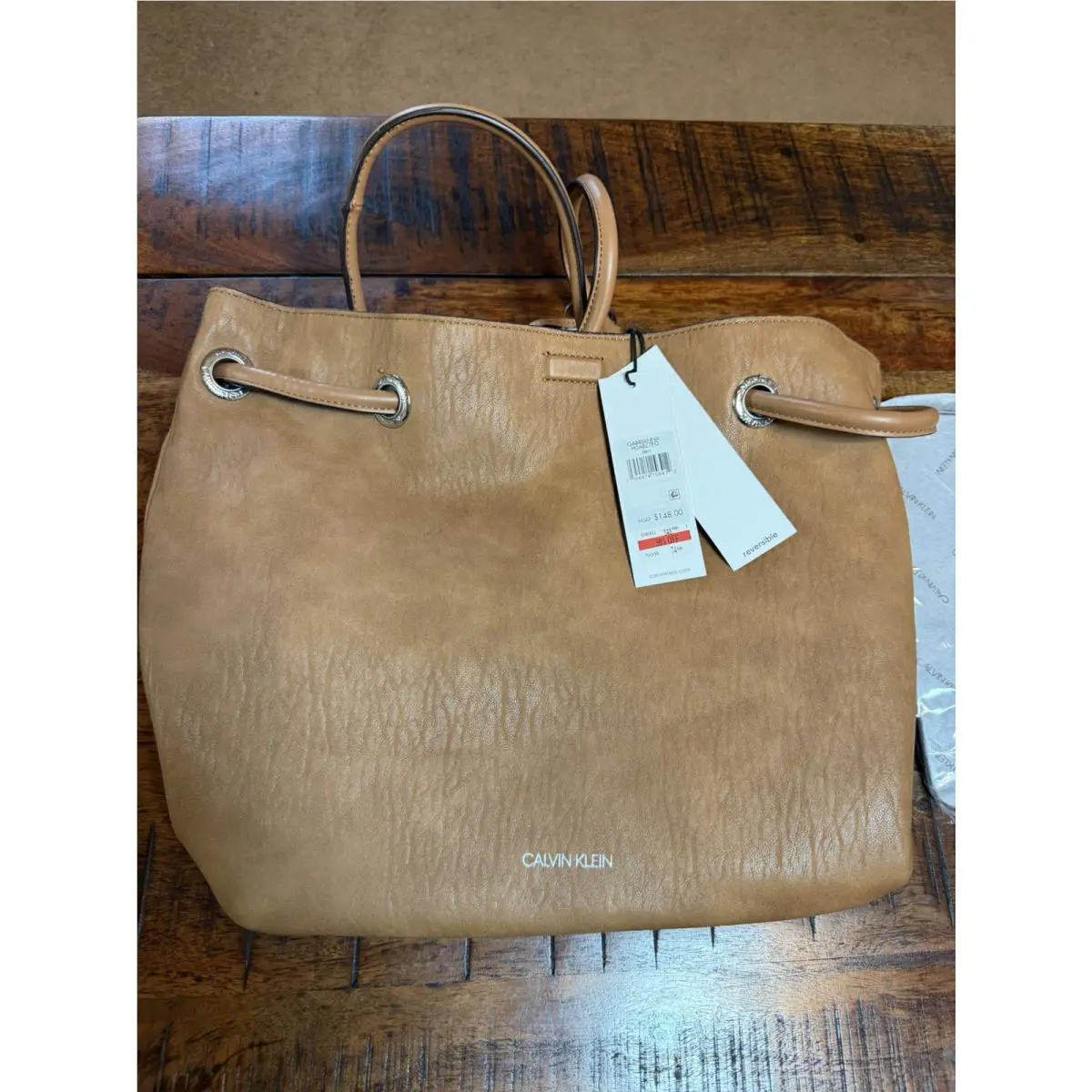 Calvin Klein Reversible Tote Bag Brown Gray