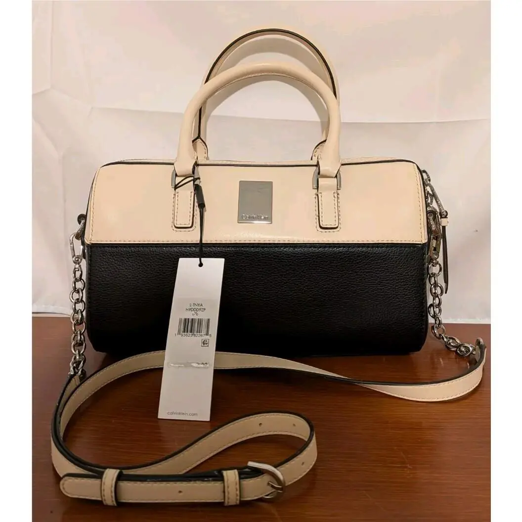 Calvin Klein Two Tone Barrel Satchel Bag