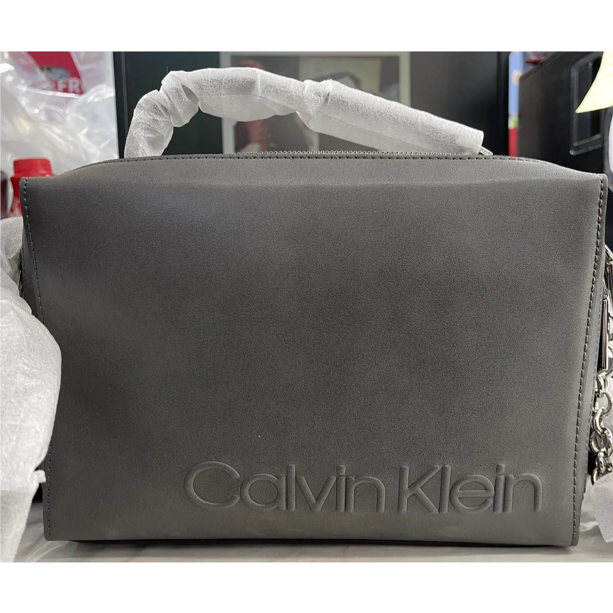 Calvin Klein Cube Crossbody Color Grey