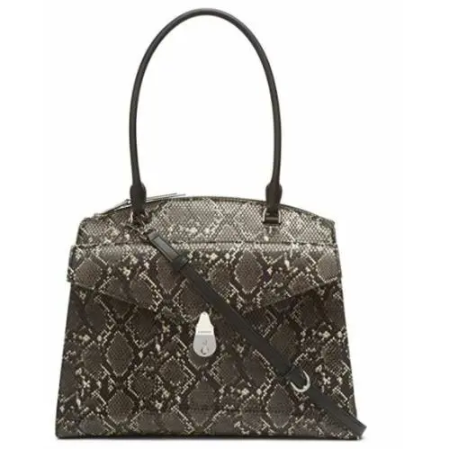 Calvin Klein Satchel Crossbody Python Snake Embossed Leather Pushlock
